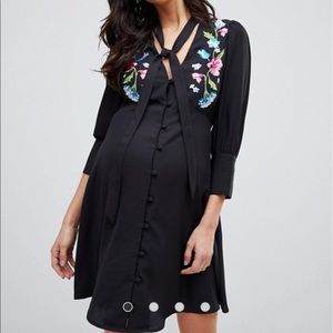 ASOS Maternity embroidered button through dress